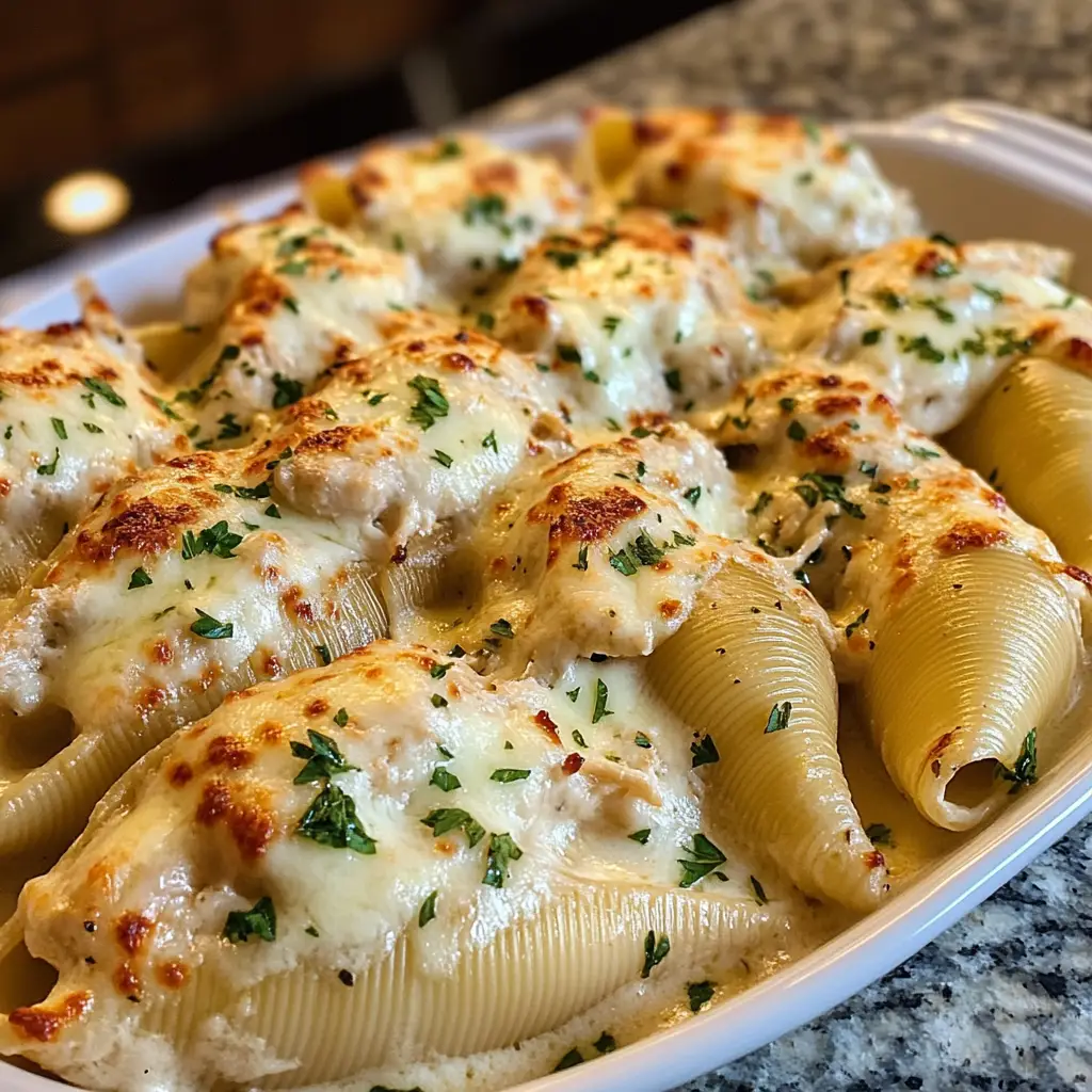 Chicken Alfredo Stuffed Shells