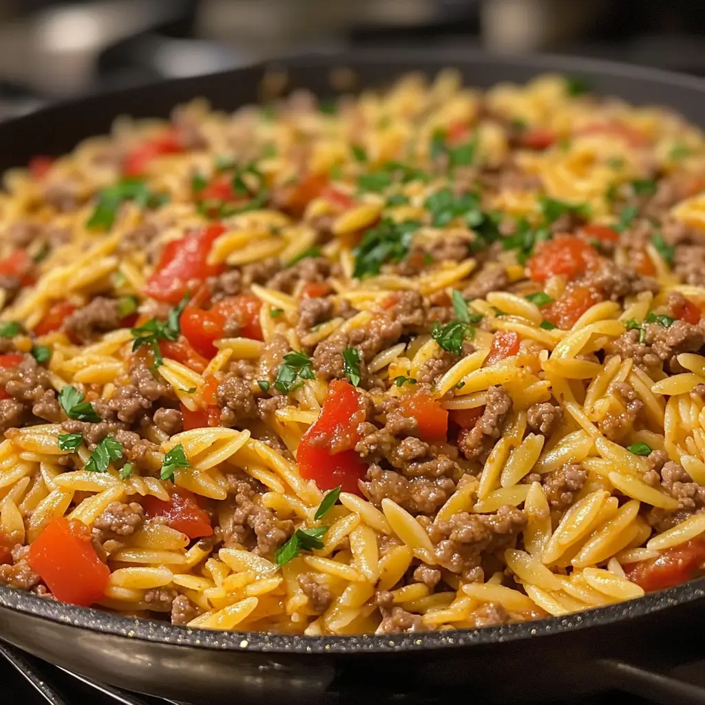 Ground Beef Orzo