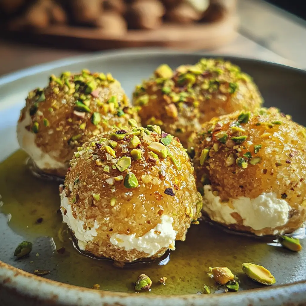 Ricotta Pistachio Honey Bites