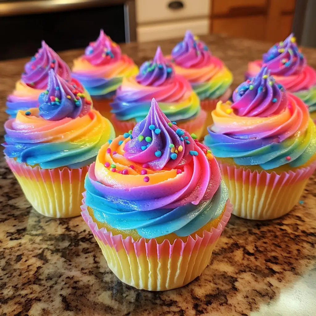 Tie-Dye Ombre Cupcakes