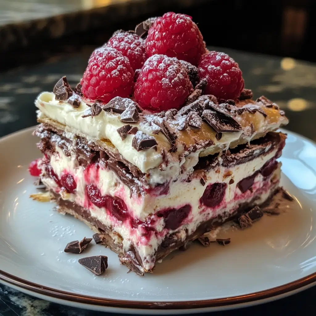 Raspberry Chocolate Lasagna Dessert