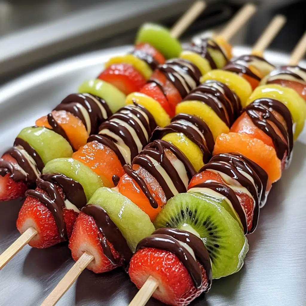Swirled Fruit and Chocolate Skewers