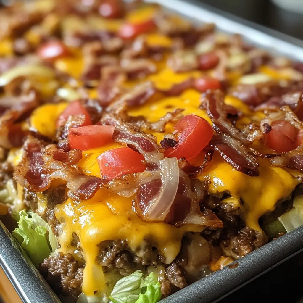 Low-Carb Bacon Cheeseburger Casserole