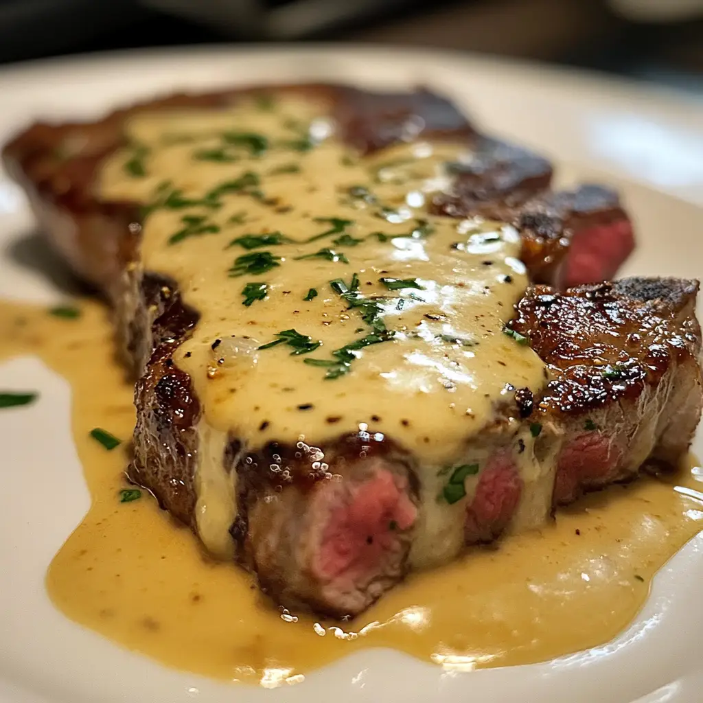 Juicy Steak with Creamy Garlic Sauce