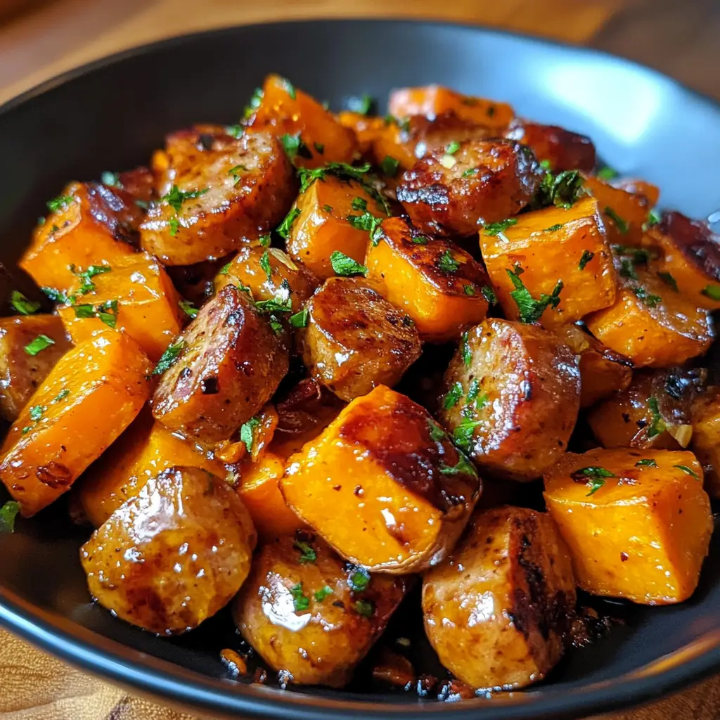 Honey Garlic Sausage Sweet Potatoes