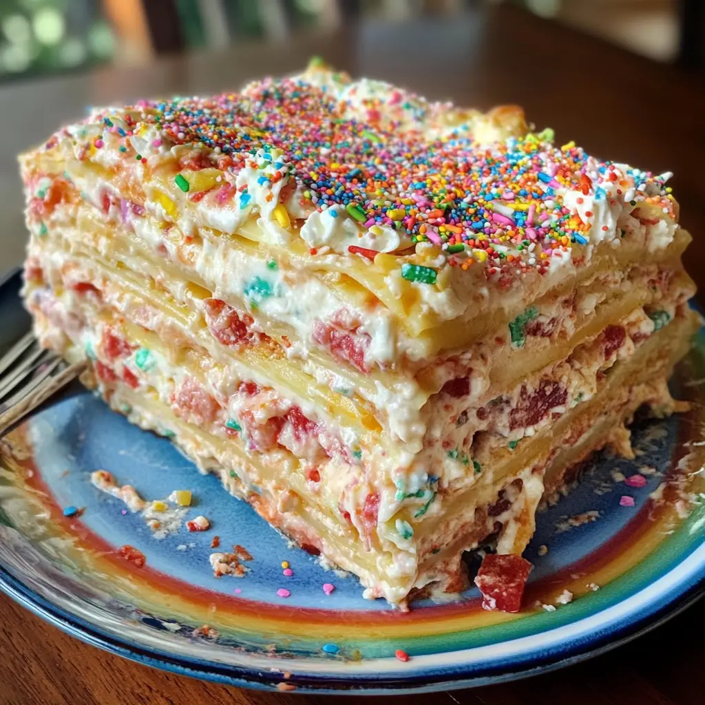Funfetti Birthday Cake Lasagna