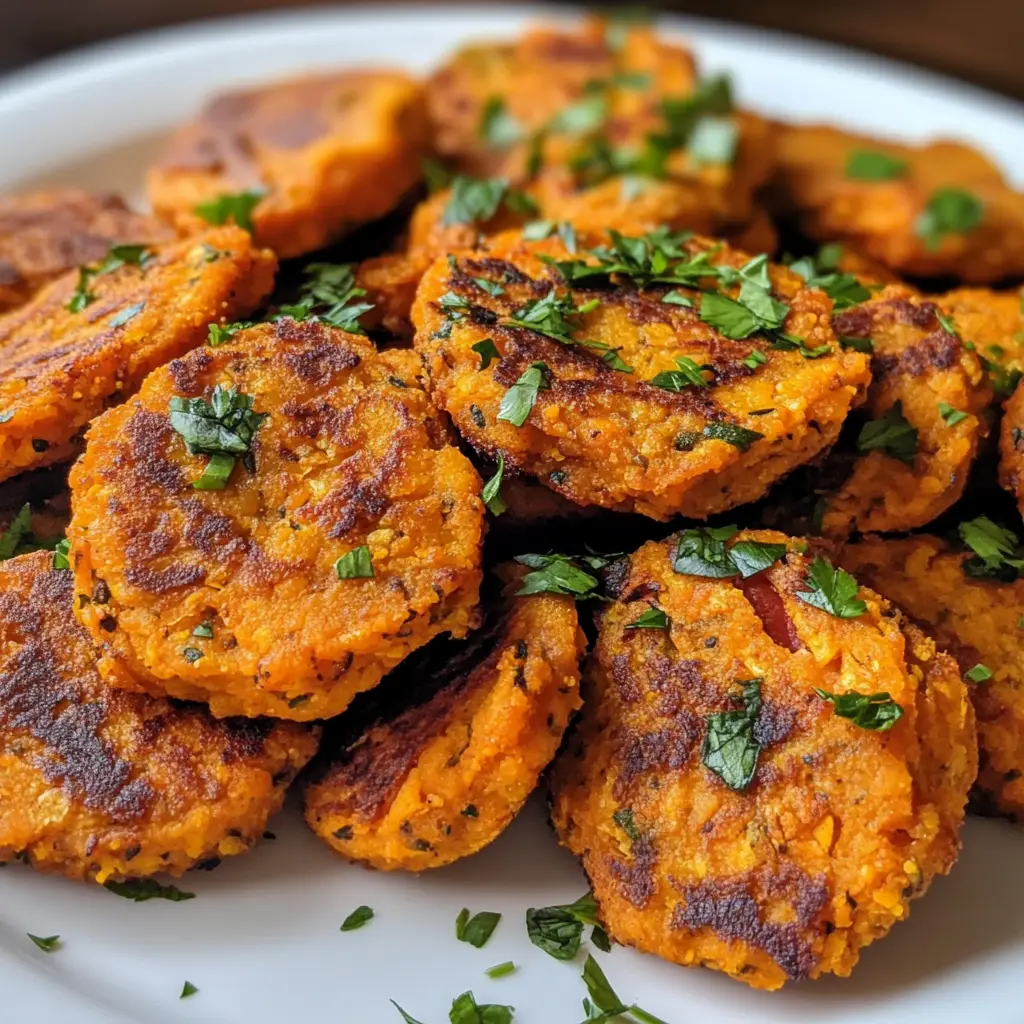 Crispy Sweet Potato & Red Lentil Patties