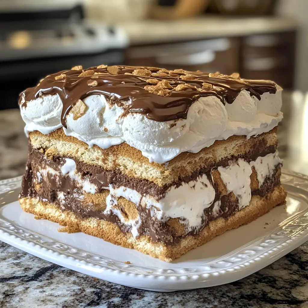 S’mores Ice Cream Sandwich Cake