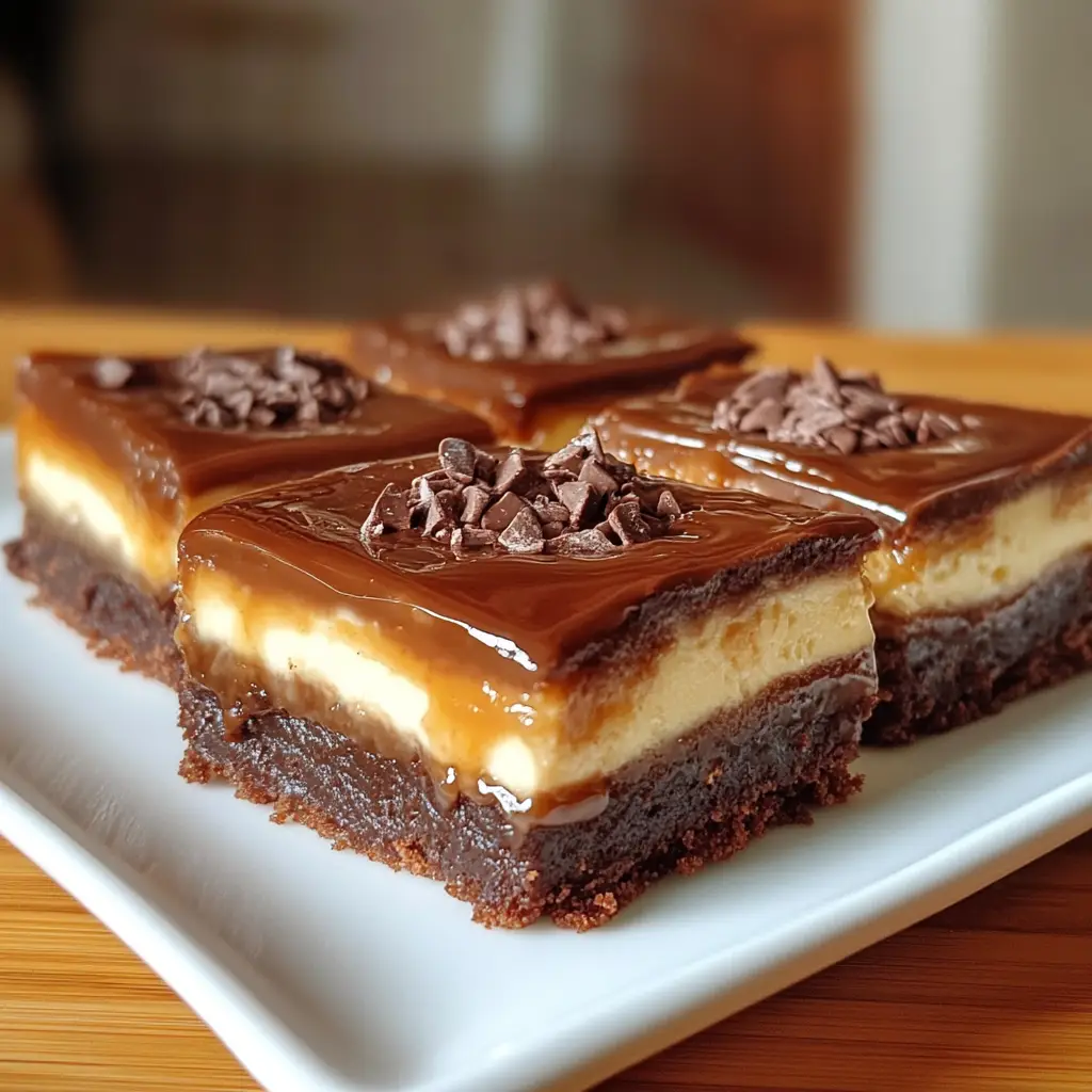 Salted Caramel Brownie Cheesecake Bars