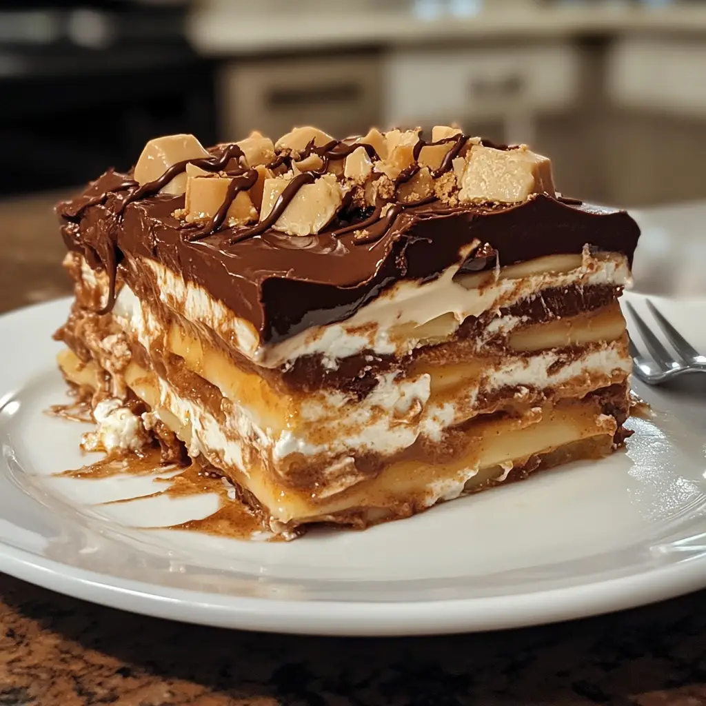 Chocolate Peanut Butter Layered Lasagna