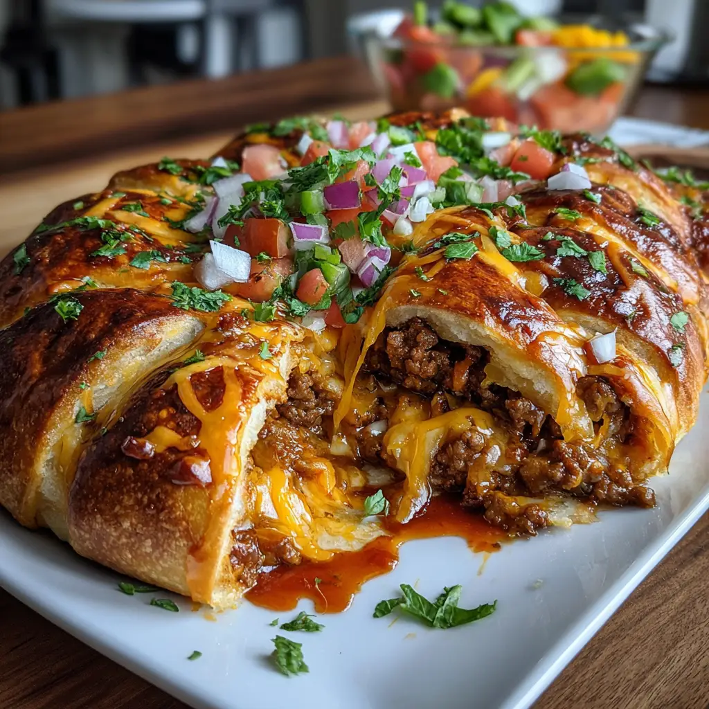 Cheesy Taco Braid Beef