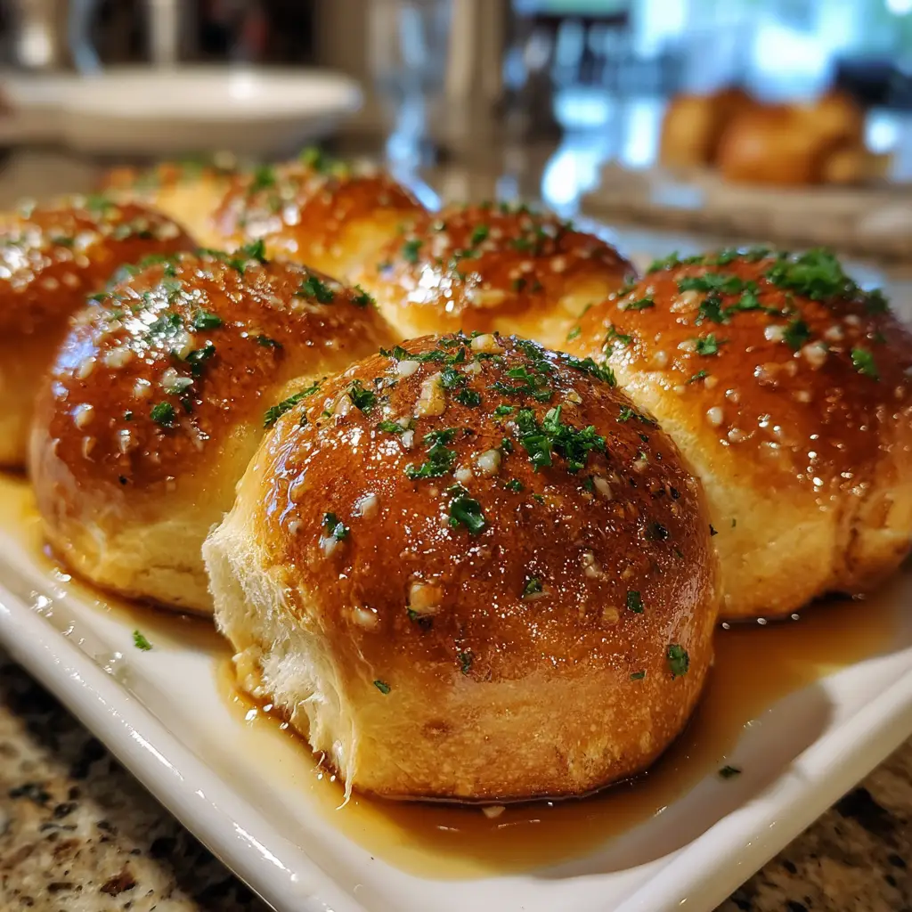 Pumpkin Dinner Rolls with Garlic Butter