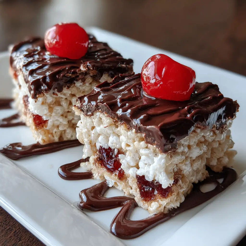 Chocolate Covered Cherry Rice Krispies Treats
