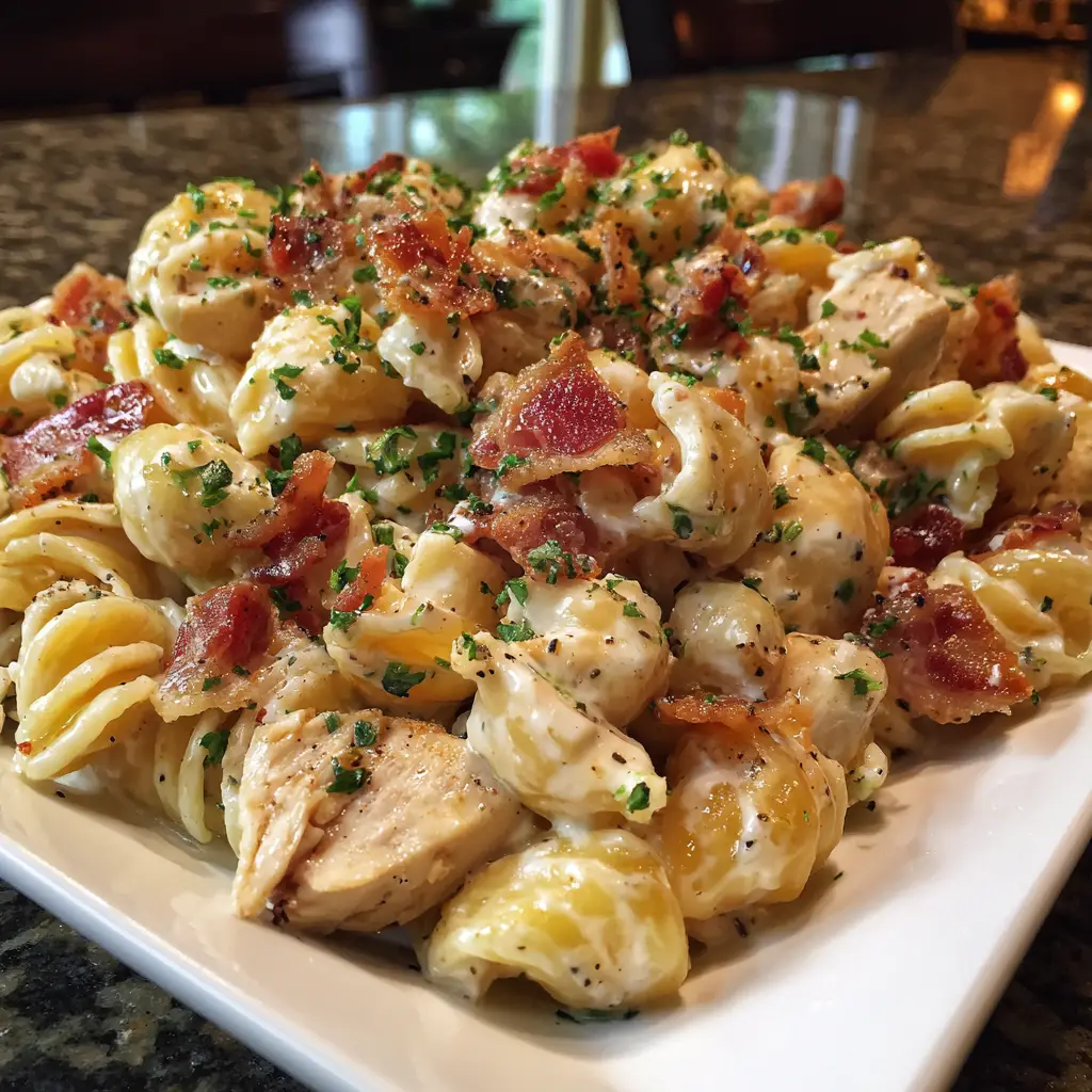 Chicken Bacon Ranch Pasta Salad