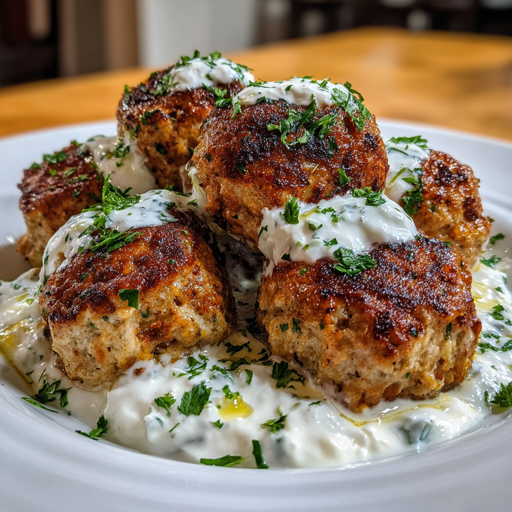 Greek Turkey Meatballs with Tzatziki Sauce Recipe