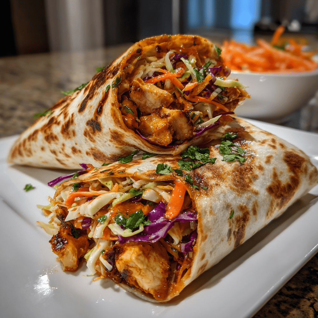 Thai Peanut Chicken Wraps with Crunchy Slaw: A Flavor Delight!