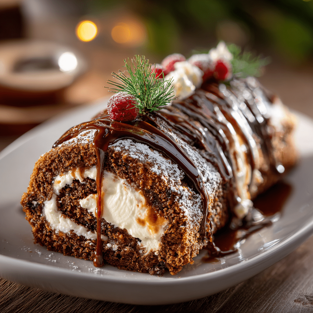 Quick Ginger Bread Yule Log Cake: Delight in a Festive Treat!