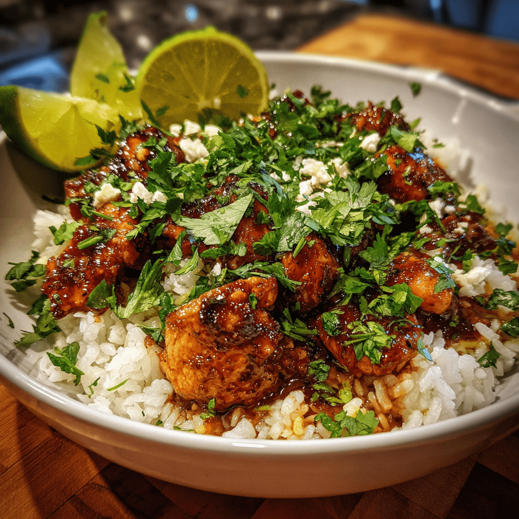 Chipotle Chicken &amp; Cilantro-Lime Rice Bowl: A Tasty Delight!