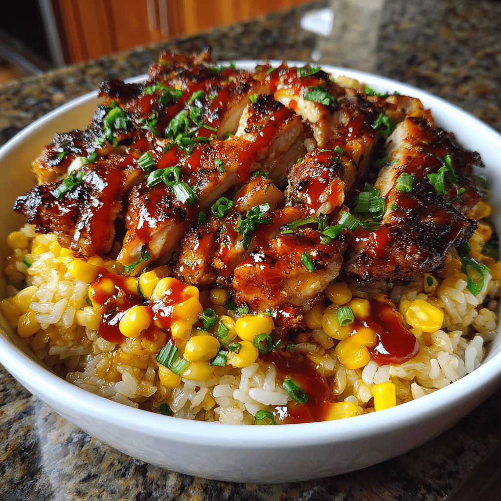 BBQ Chicken &amp; Corn Rice Bowl: A Tasty Summer Delight!
