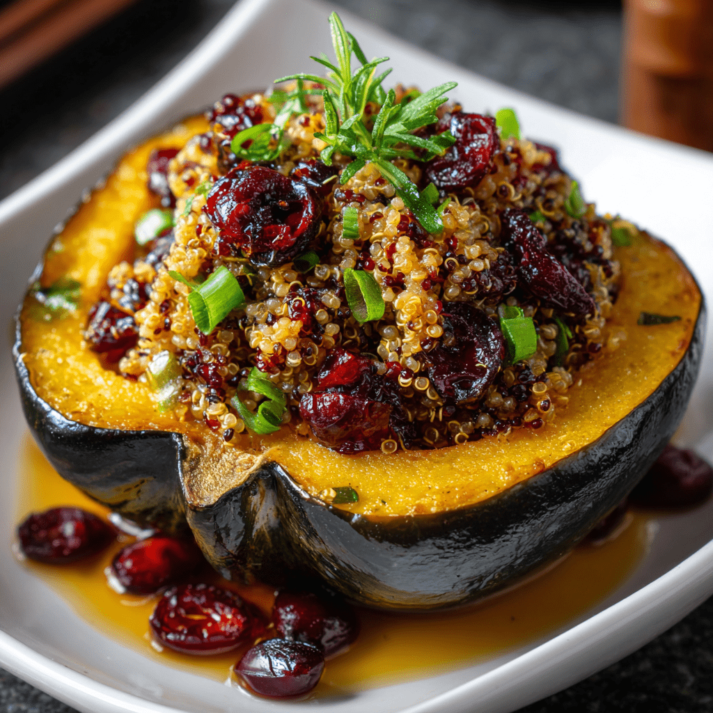 Roasted Acorn Squash Stuffed with Quinoa & Cranberries is a Must-Try!
