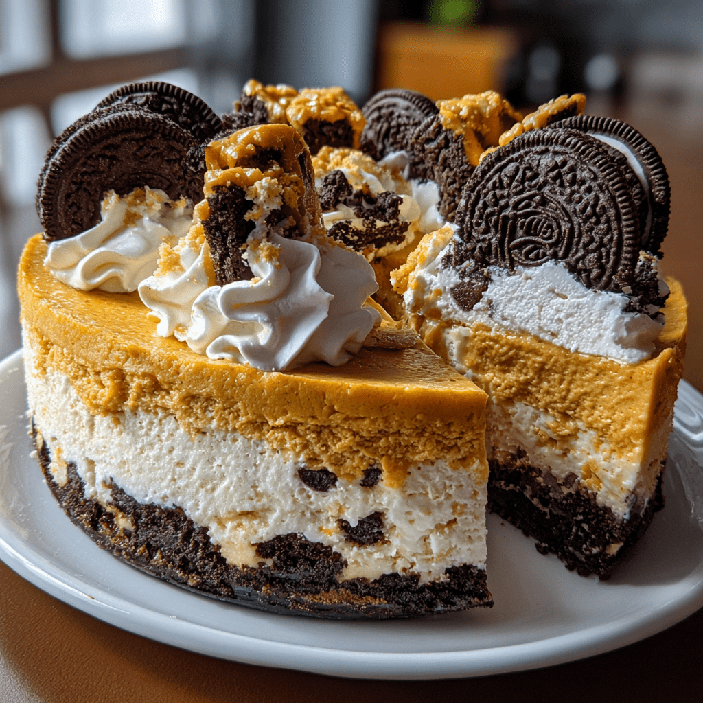 Pumpkin Butterscotch Cheesecake with Oreo Crust Delights!