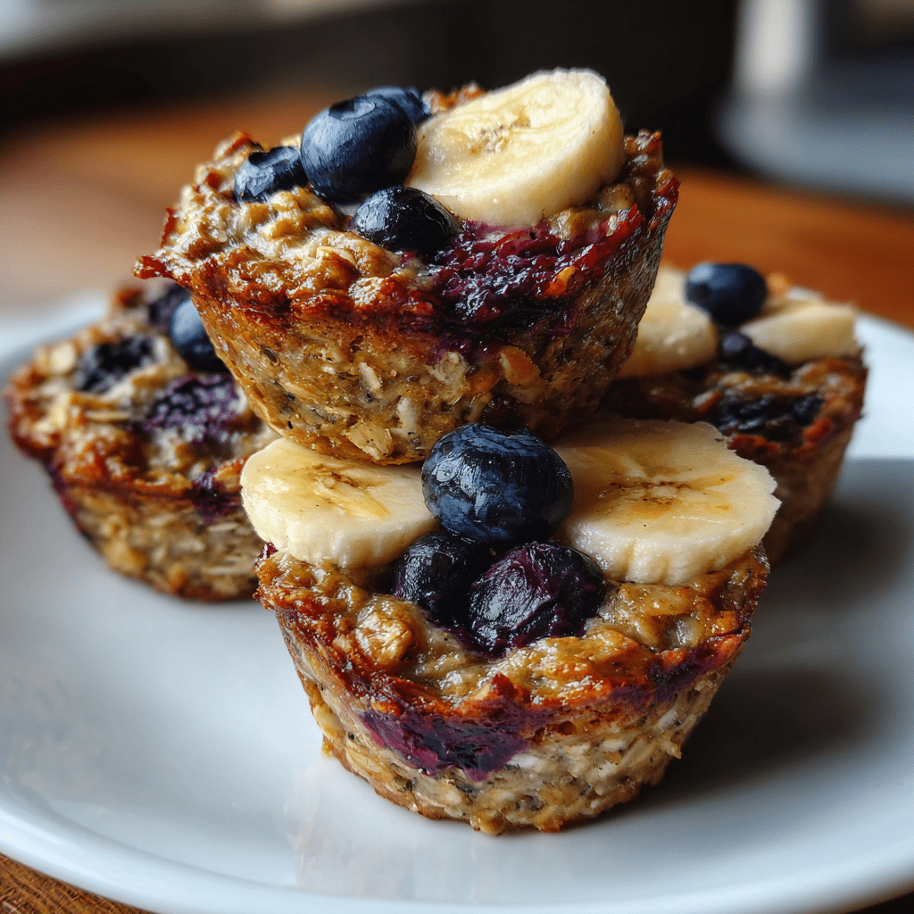 Blueberry Banana Baked Oatmeal Cups for a Healthy Boost!