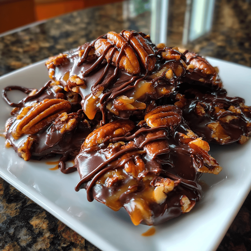 Chocolate Pecan Turtle Clusters: Indulge in Easy Bliss!