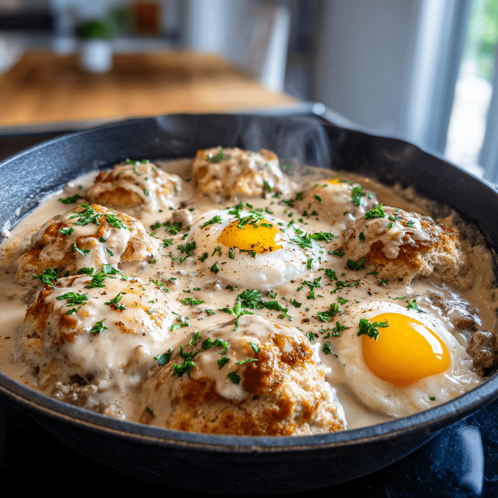 Biscuits and Gravy Breakfast Skillet: A Hearty Delight!