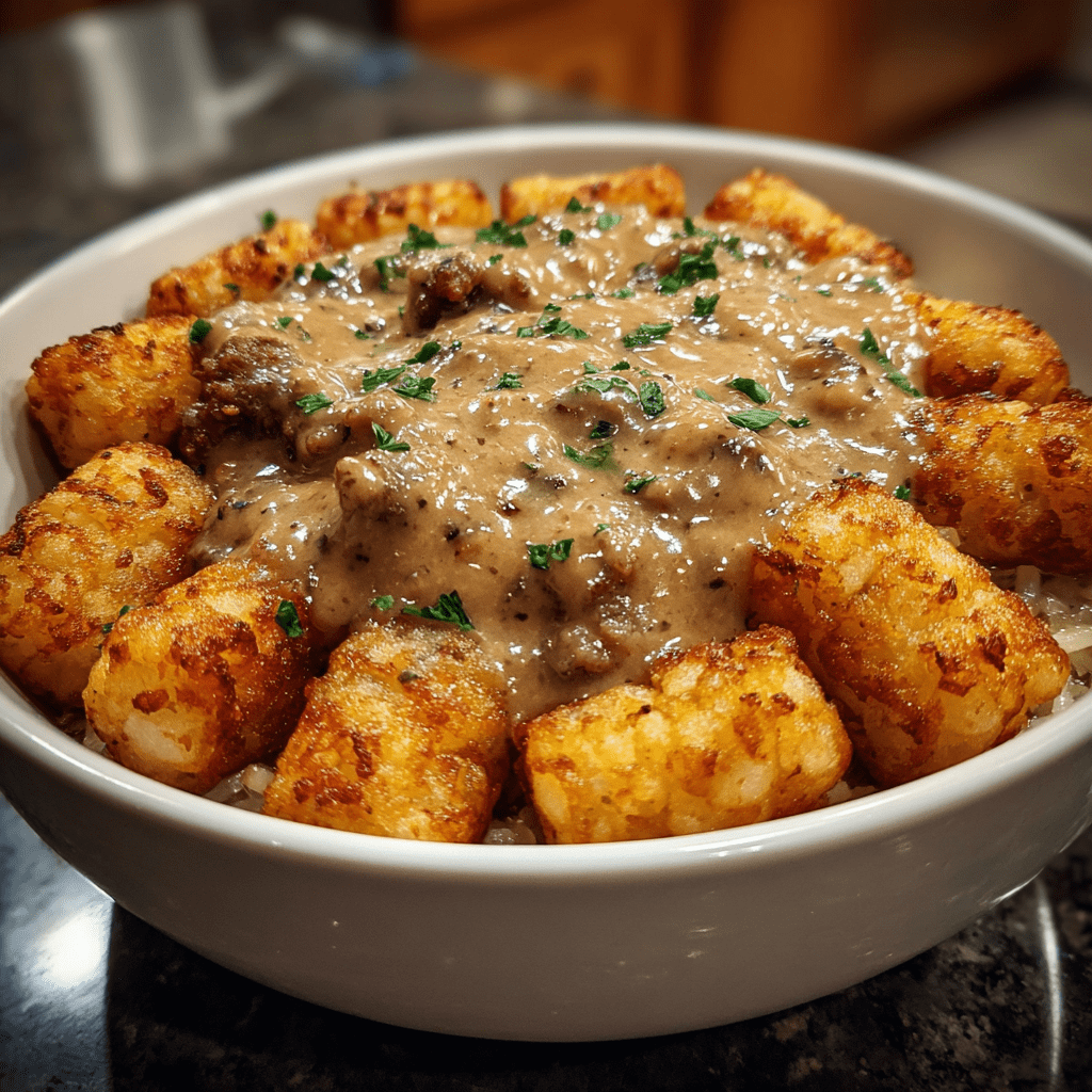 Tater Tot Breakfast Bowl with Sausage Gravy: A Hearty Delight!