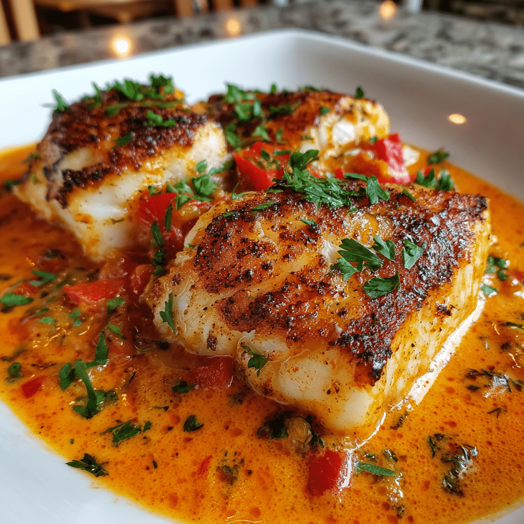 Cod in Roasted Red Pepper Sauce that Everyone Will Love!