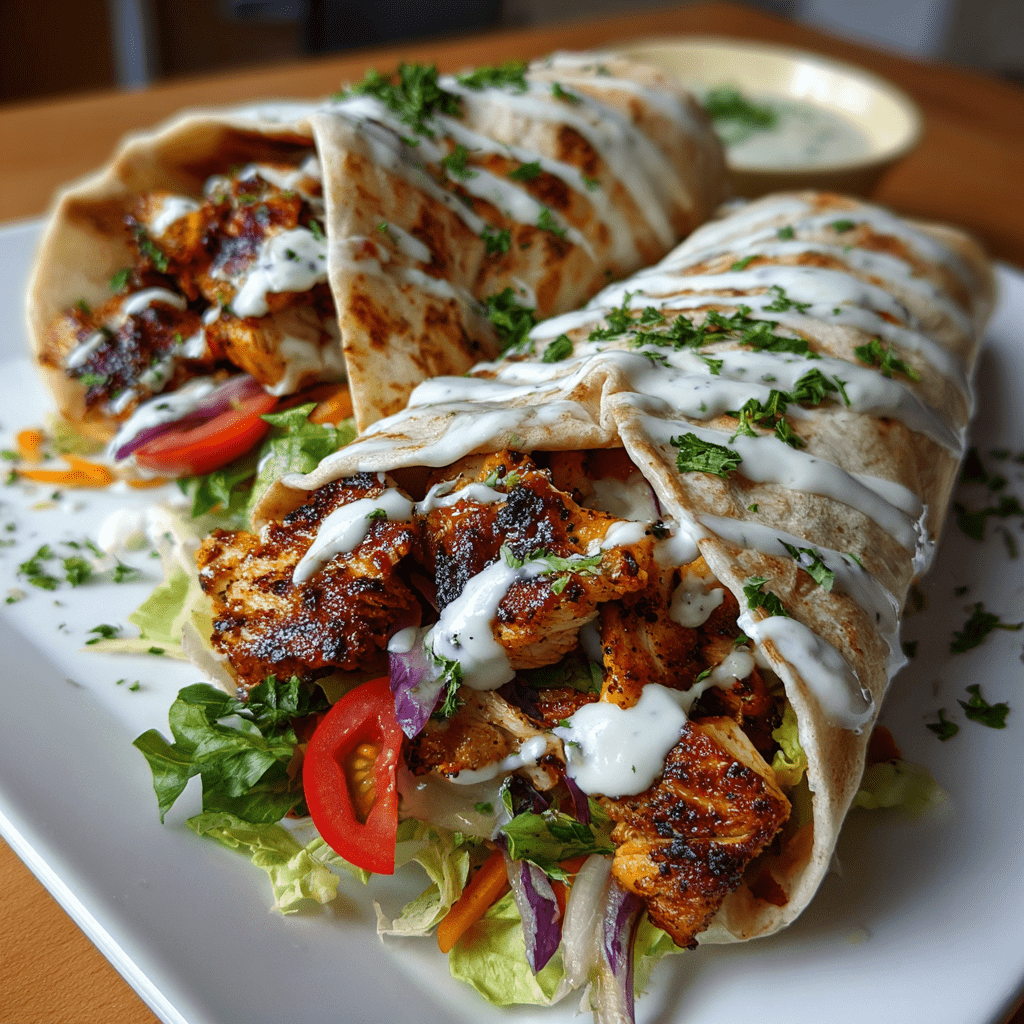 Yogurt-Marinated Chicken Shawarma Wraps with Tahini Sauce to Savor!