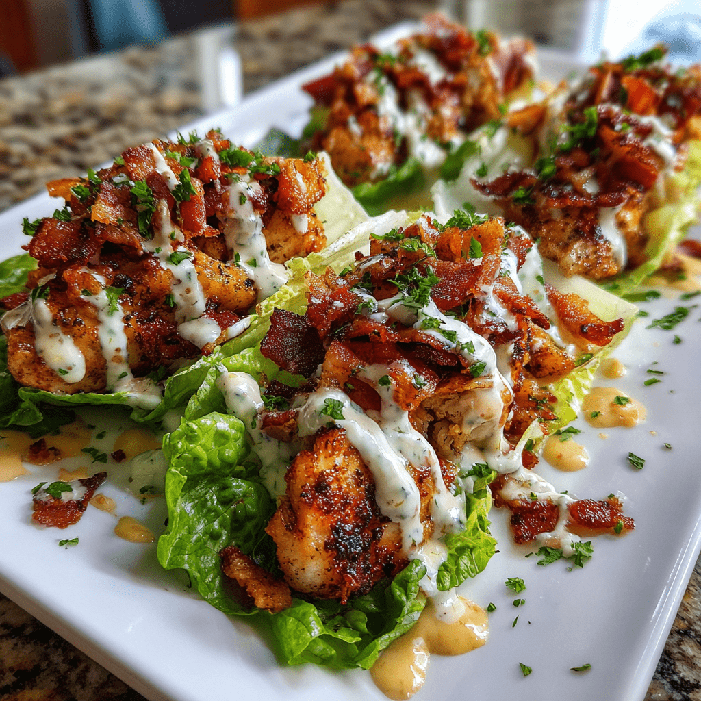 Chicken Bacon Ranch Lettuce Boats: A Low-Carb Delight!