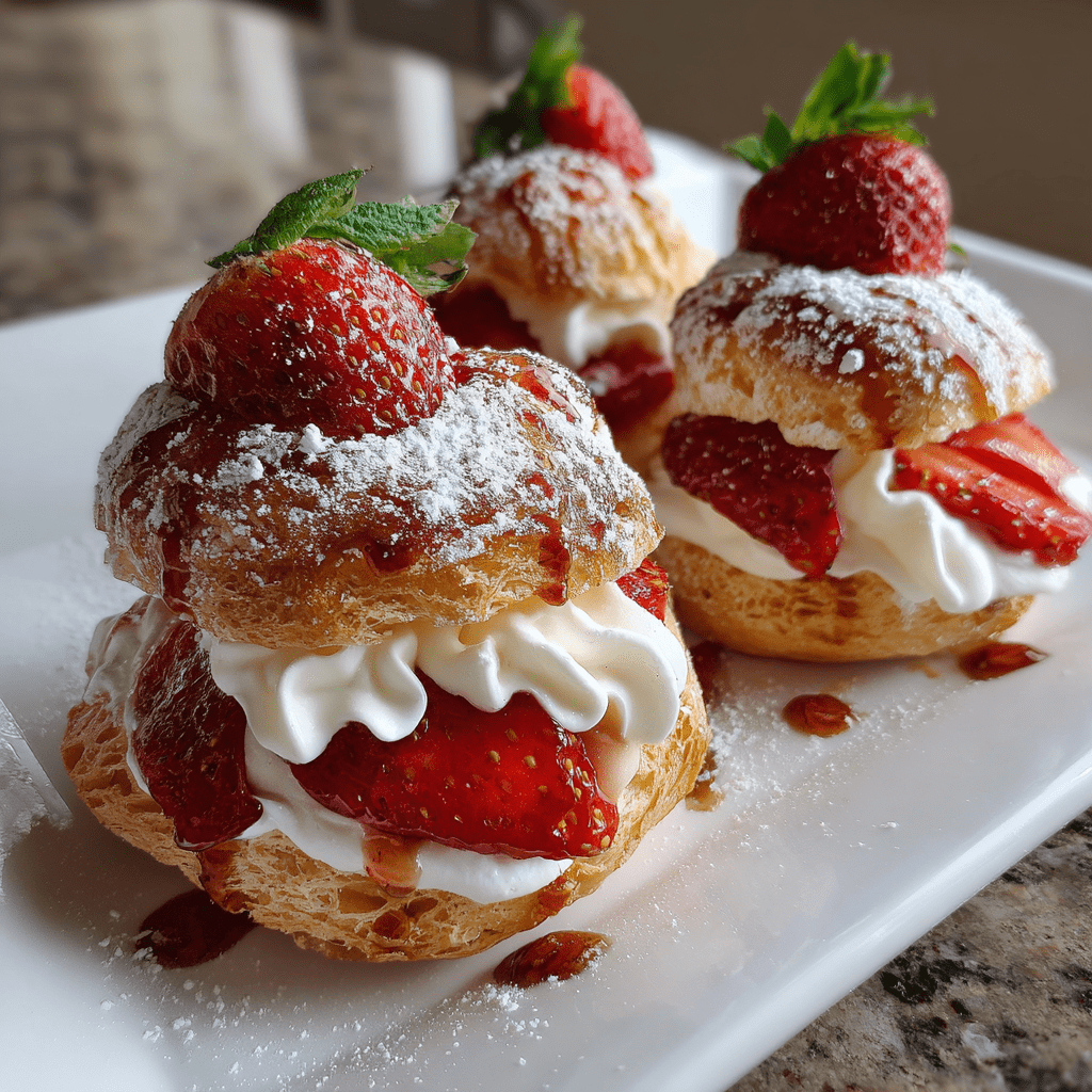 Strawberry Cream Puff Pastries: Delight in Every Bite!
