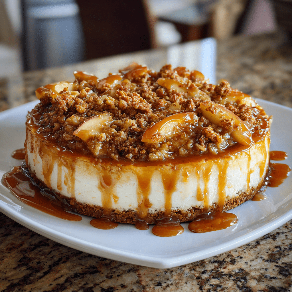 Caramel Apple Crumble Cheesecake: Indulge in Sweet Bliss!