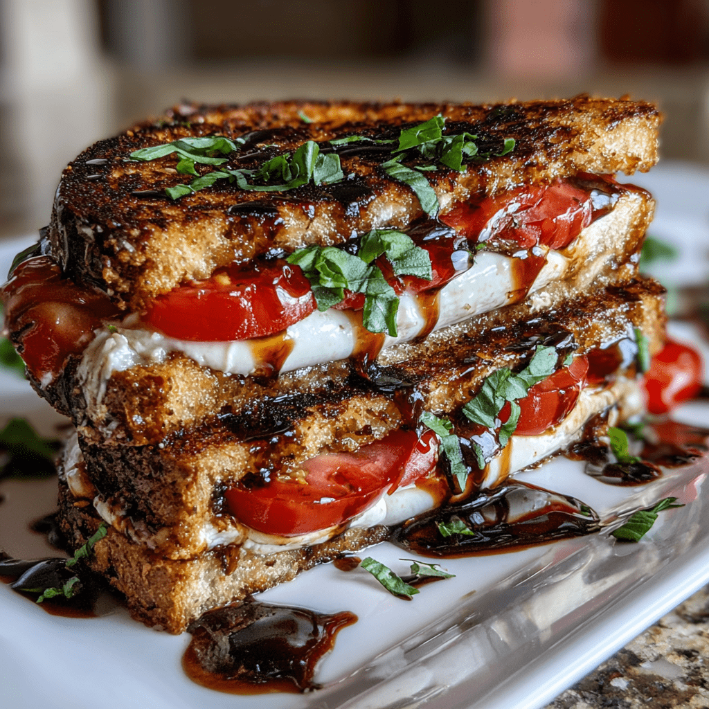 Caprese Grilled Cheese with Balsamic Glaze Delight Awaits!