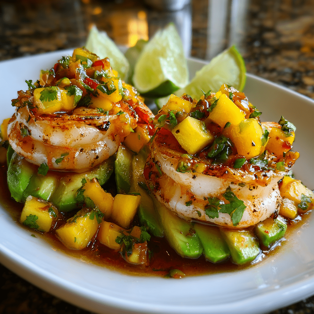 Shrimp and Avocado Bowls with Mango Salsa &amp; Lime-Chili Sauce Delight Your Taste Buds!