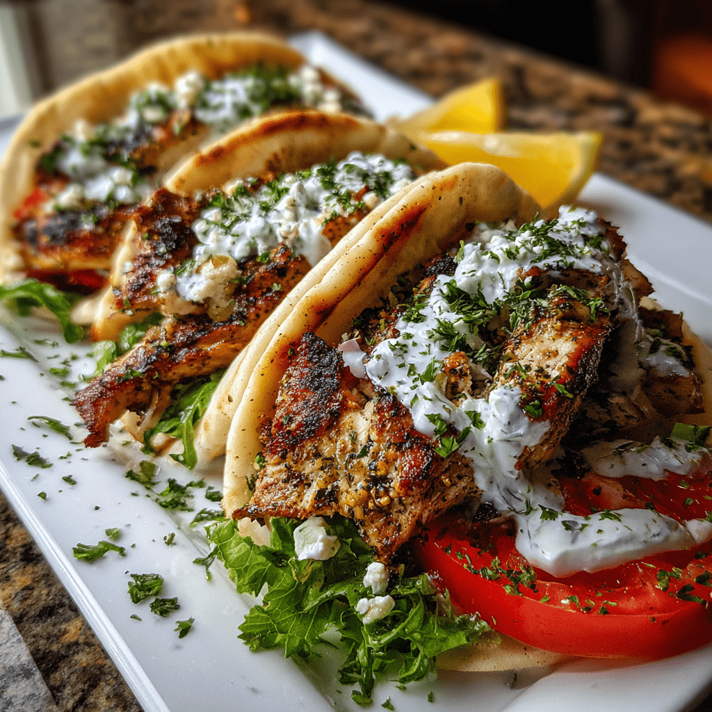 Greek Chicken Gyros with Lemon-Herb Marinade and Tzatziki: Discover the Secret to Flavorful Perfection!