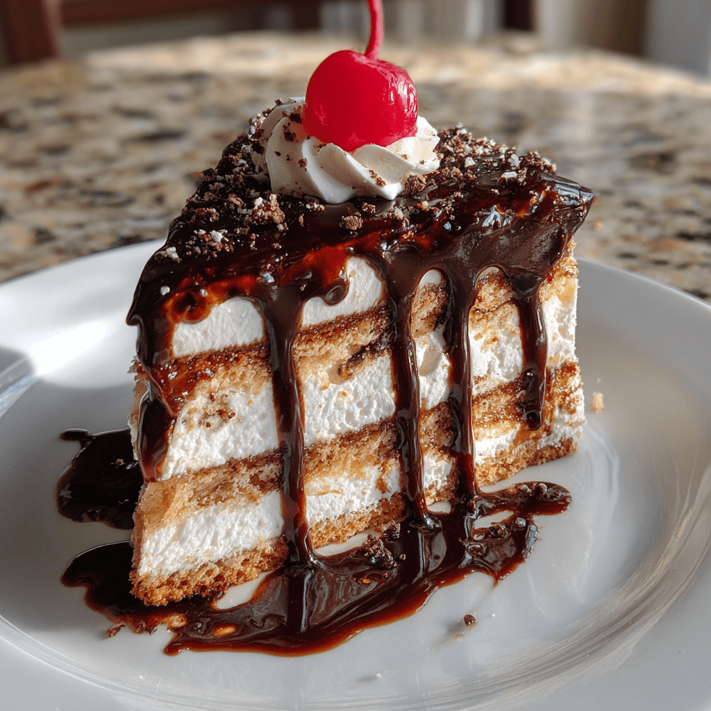 Hot Fudge Ice Cream Cake Slice: A Slice of Heaven Awaits!