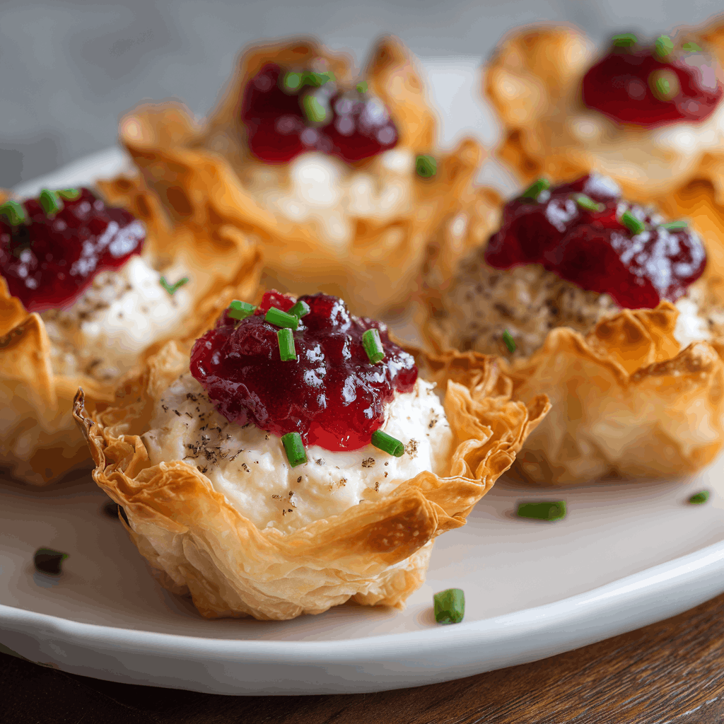Cranberry Pepper Jelly Cream Cheese Phyllo Cups Delight You!
