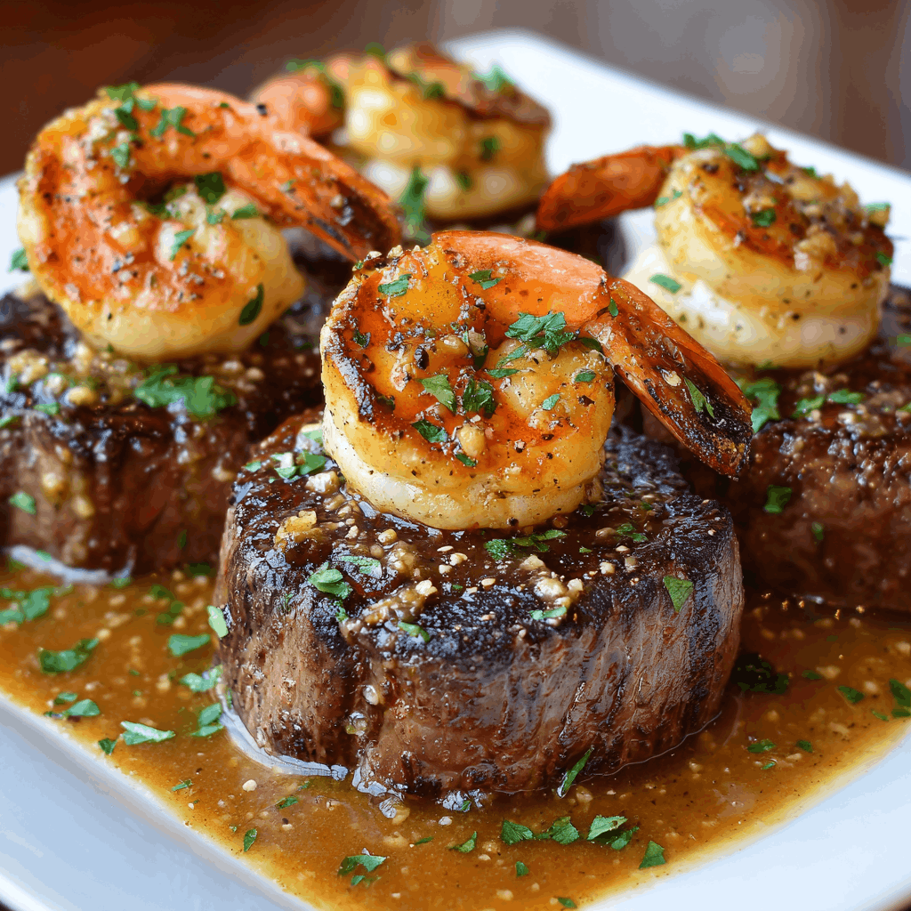 Filet Mignon with Grilled Shrimp &amp; Lobster Sauce: A Must-Try Delight!