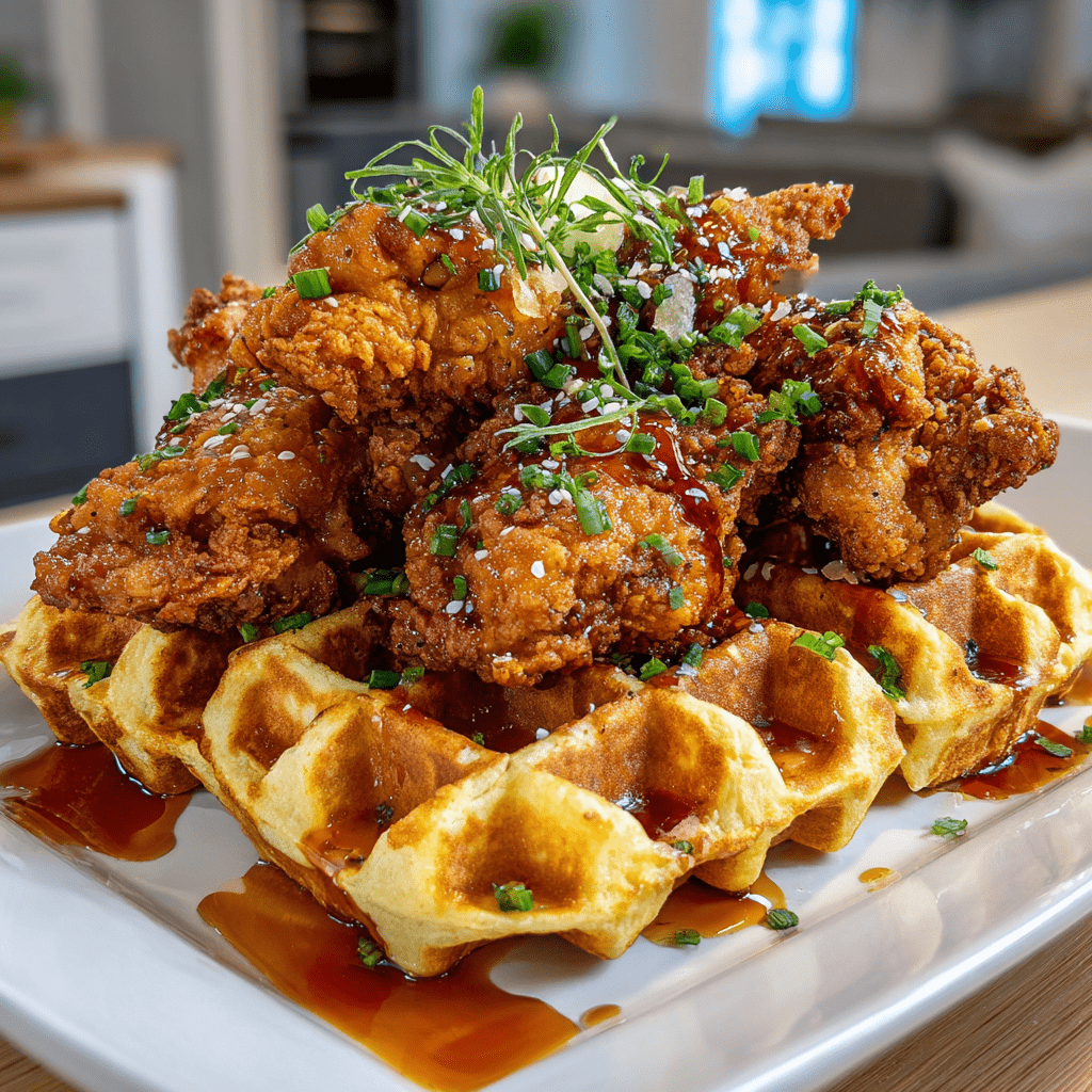 Crispy Chicken Waffles Delight Will Change Your Breakfast!
