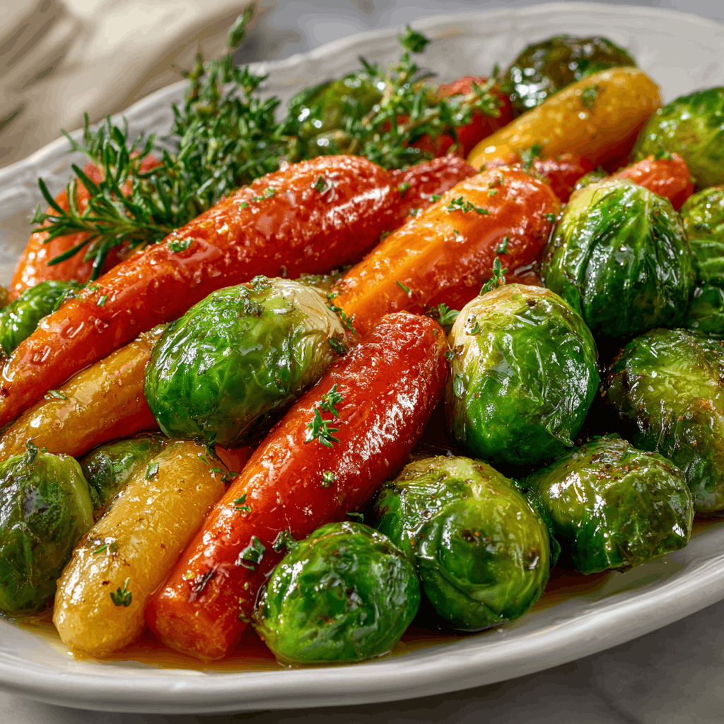 Slow-Cooker Maple Glazed Carrots and Brussels Sprouts Delight Your Taste Buds!