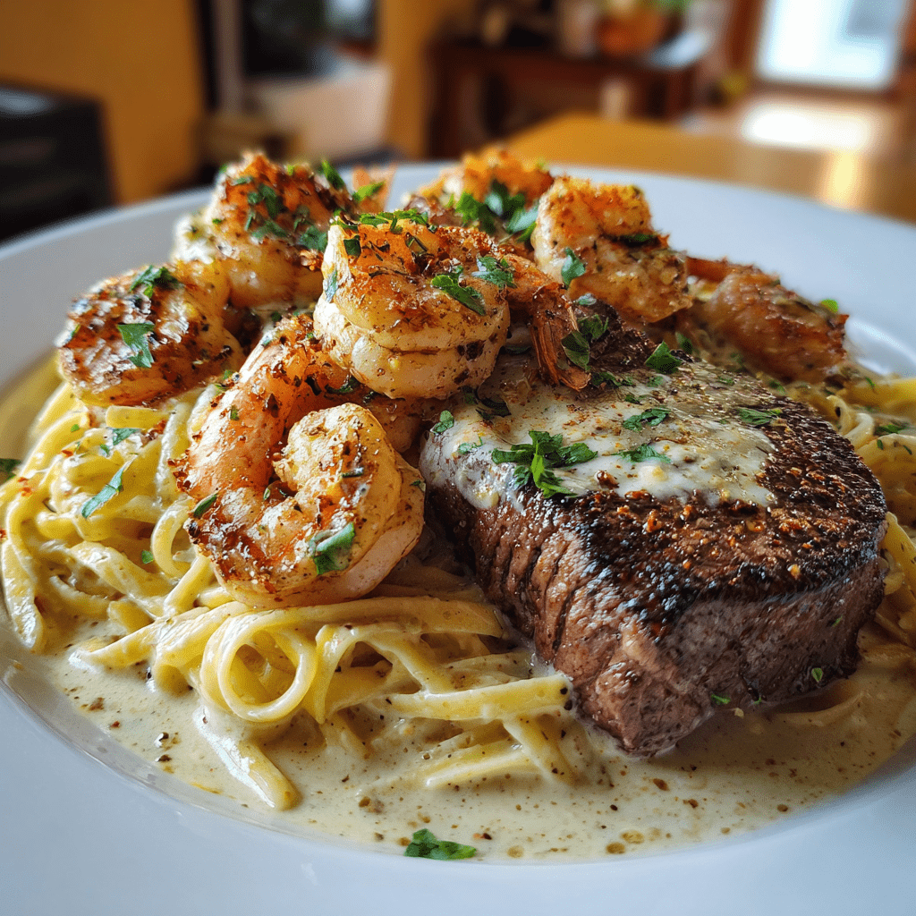 Blackened Steak Shrimp Alfredo: A Culinary Delight Awaits!