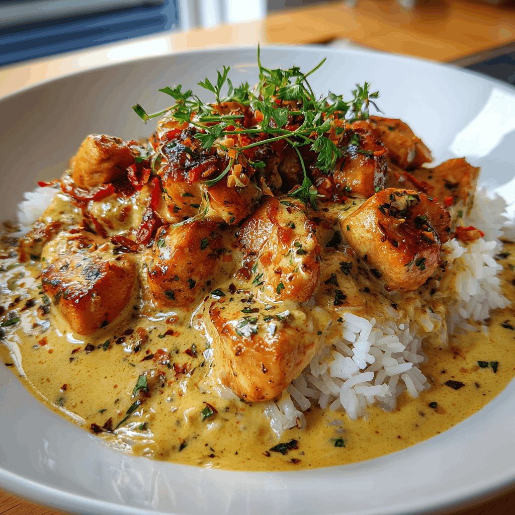 Garlic Butter Chicken Bowl with Creamy Sauce: Discover Flavor!