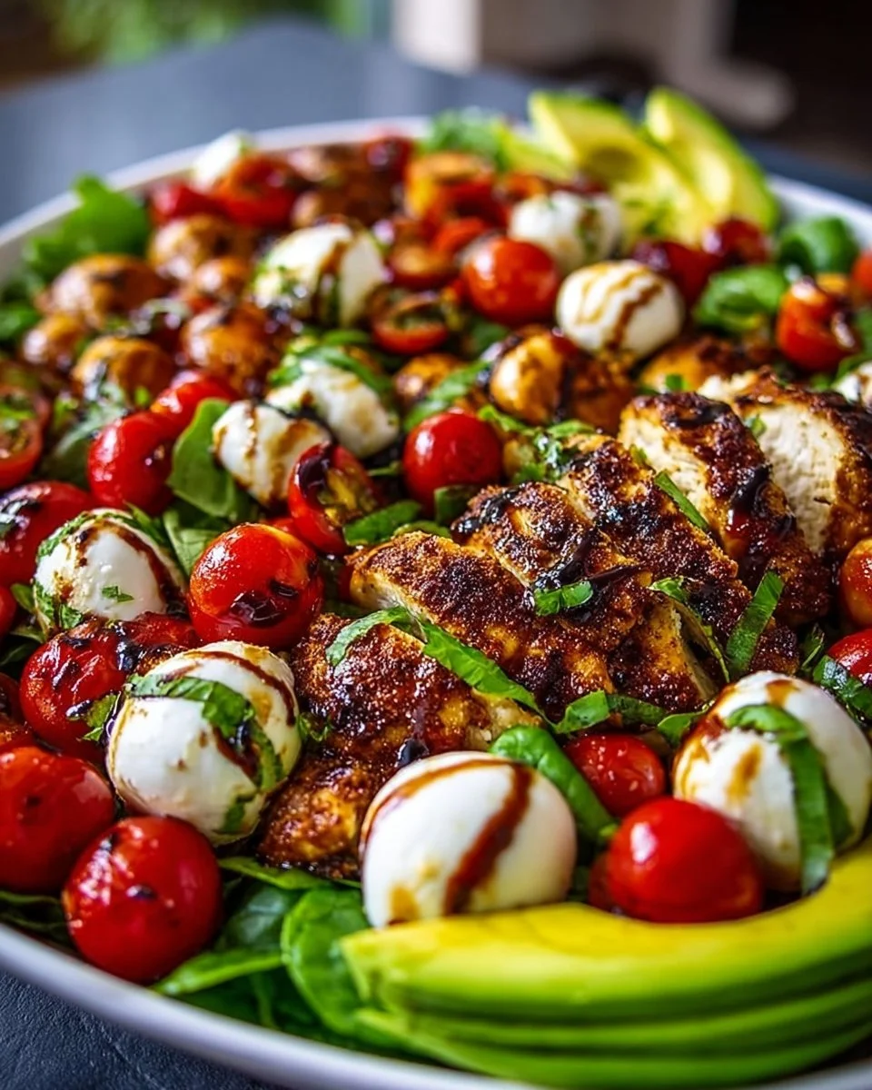 Baked Marinated Chicken Salad with Mozzarella and Balsamic Vinaigrette