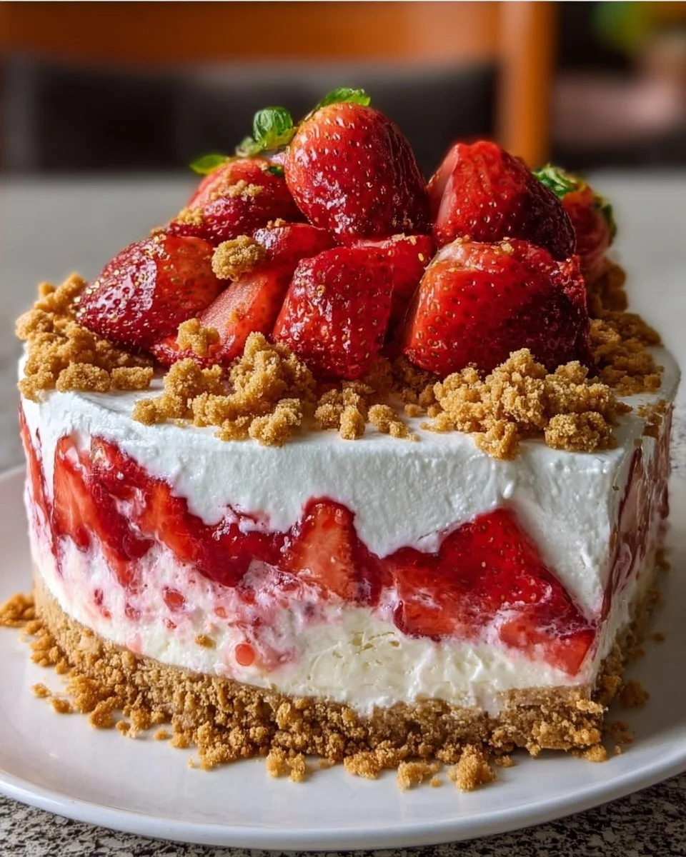 Berrylicious Strawberry Crunch Cheesecake
