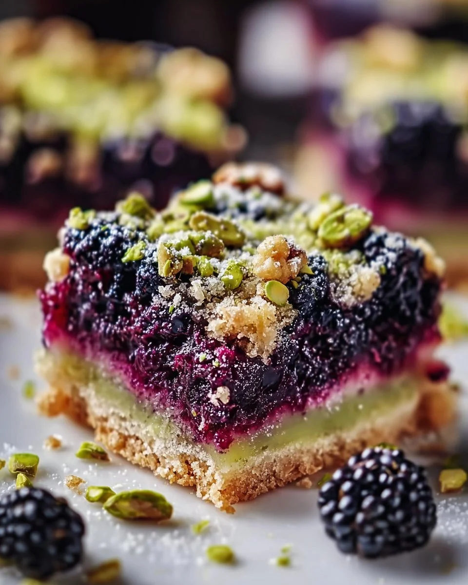 Blackberry Pistachio Dream Bars: Irresistible Homemade Bliss