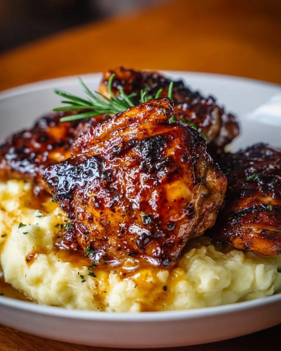 Chipotle Honey Chicken Thighs With Smoked Gouda Mashed Potatoes
