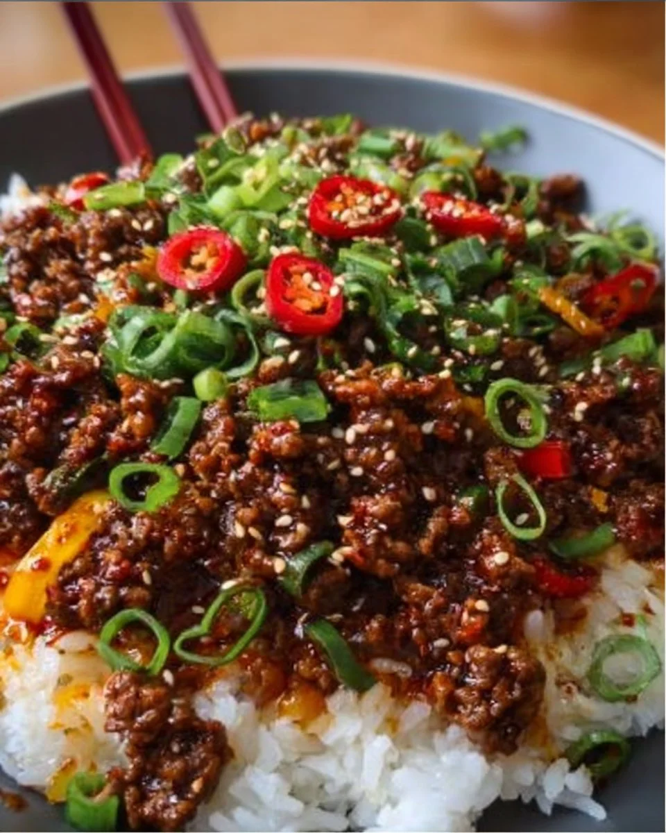 Crispy Chilli Beef Rice