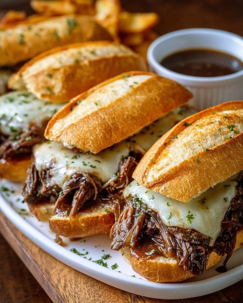 Crockpot French Dip Sandwiches